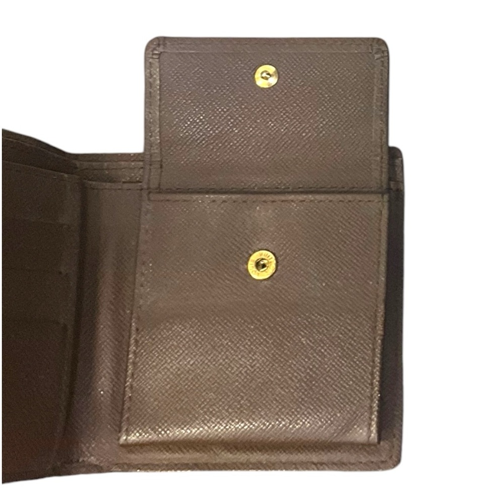 👜 Louis Vuitton Damier Ebene Wallet – Authentic Vintage Bifold w/‎ Coin Pocket - Picture 9 of 11